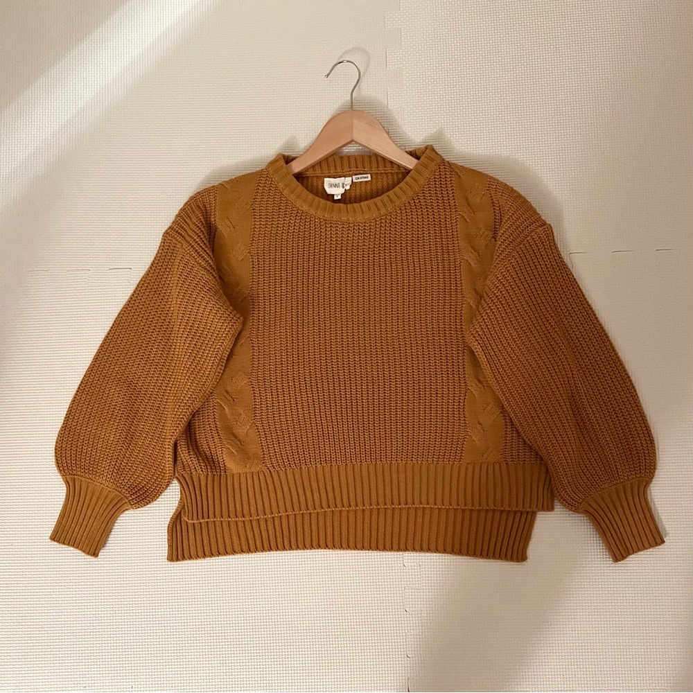 Sienna Sky Burnt Orange Cable Knit Sweater Size S